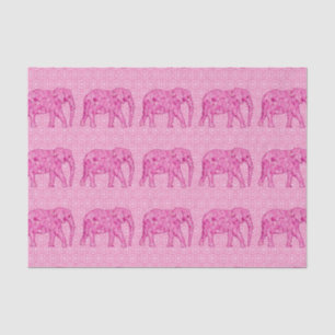 Flower elephant - fuchsia pink tissue paper