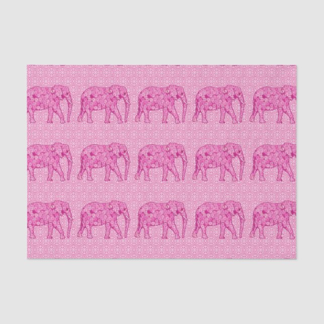 Flower elephant - fuchsia pink tissue paper (Front)