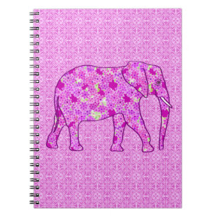 Flower elephant - orchid and magenta notebook