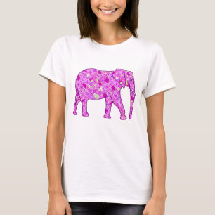 Flower elephant - orchid and magenta T-Shirt