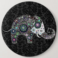 Flower Elephant With Colourful Diamond Studs