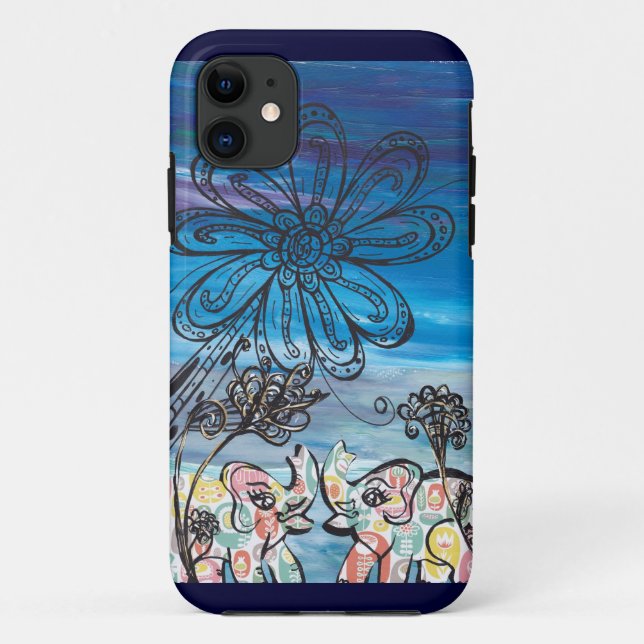 Flower Elephants iPhone Case (Back)