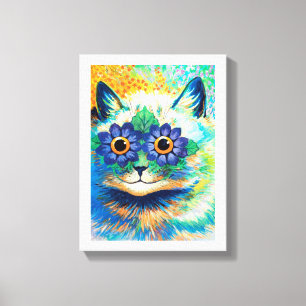 Flower Eyes Cat, Louis Wain Canvas Print