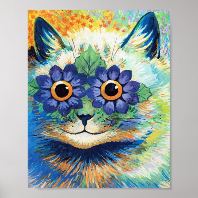 Flower Eyes Cat, Louis Wain Poster (Front)