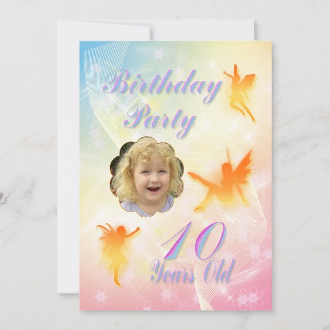Flower fairies 10th Birthday Party invitation (Front)