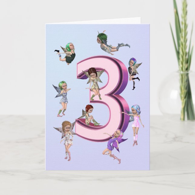 Flower fairies 3rd birthday card (Front)