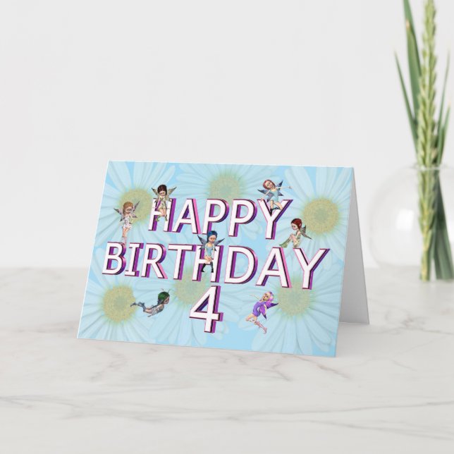 Flower fairies 4th birthday card (Front)
