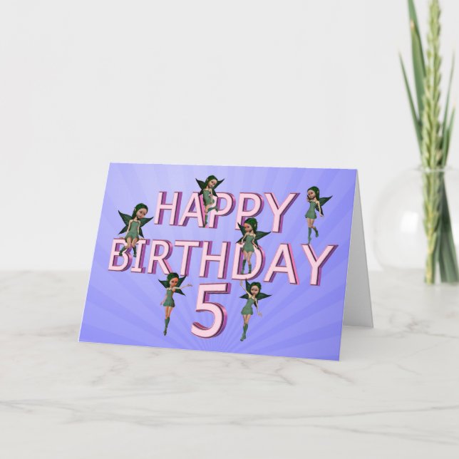 Flower fairies 5th birthday card (Front)