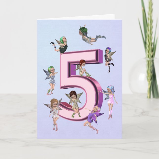 Flower fairies 5th birthday card (Front)