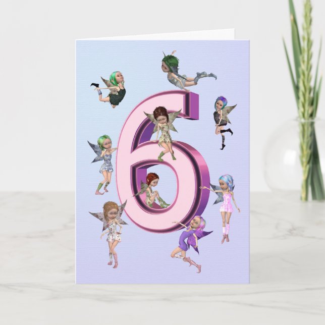 Flower fairies 6th birthday card (Front)