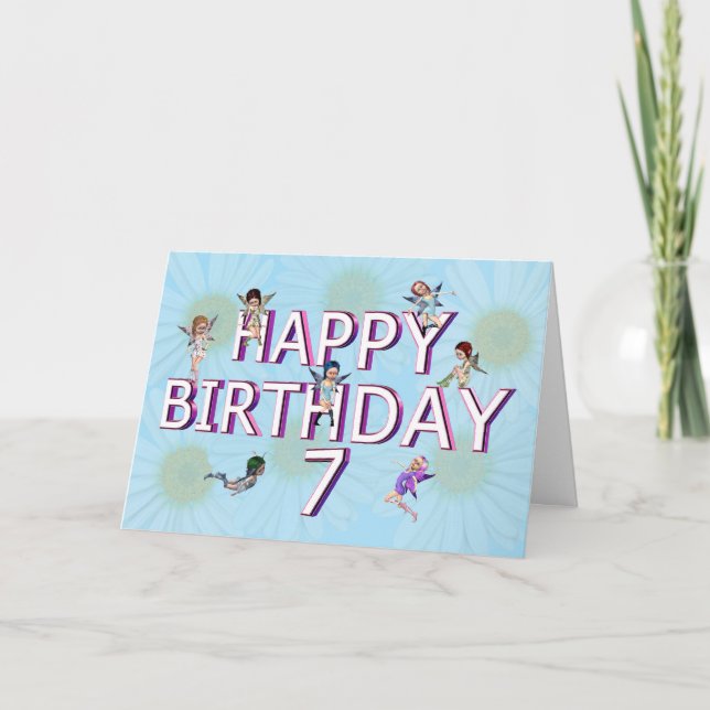 Flower fairies 7th birthday card (Front)