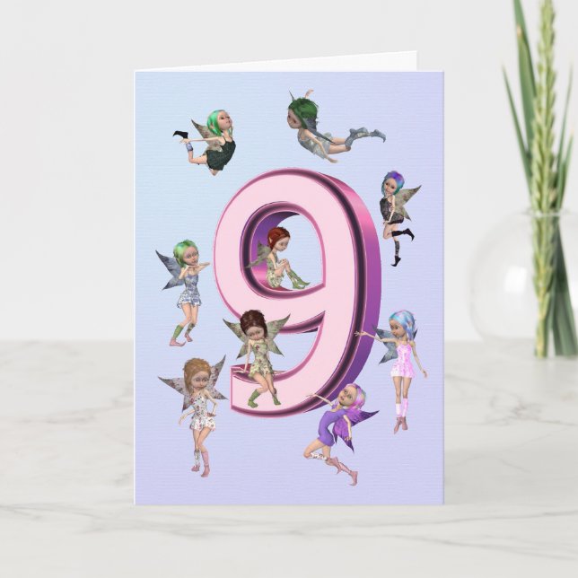 Flower fairies 9th birthday card (Front)