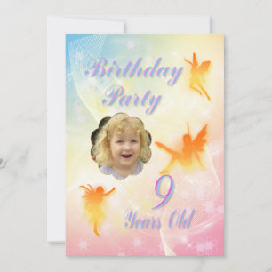 Flower fairies 9th Birthday Party invitation