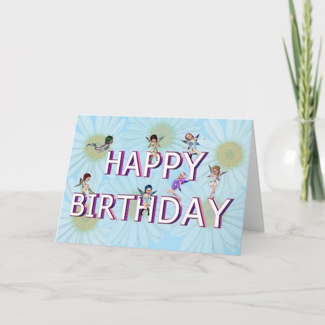 Flower fairies birthday card (Front)