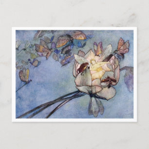 Flower Fairy and Butterflies by Warwick Goble Post Postcard