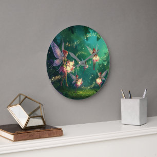 Flower Fairy Bridal Shower Large Clock