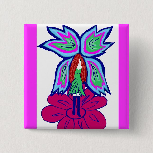 Flower fairy button (Front)