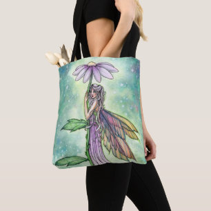 Flower Fairy Colourful Starry Garden Artwork Tote Bag