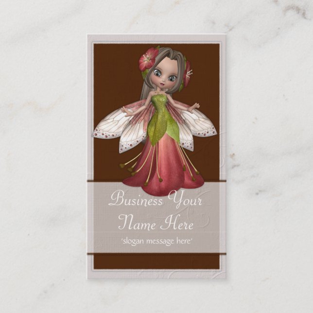 Flower Fairy D2 Fantasy Whimiscal Business Cards (Front)