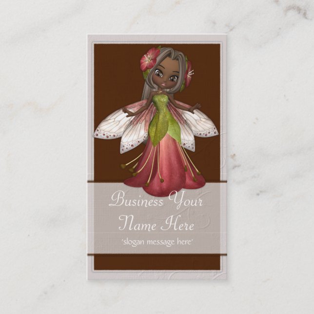 Flower Fairy D4 Fantasy Whimiscal Business Cards (Front)