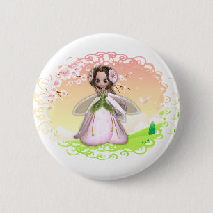 Flower Fairy Design 2 6 Cm Round Badge