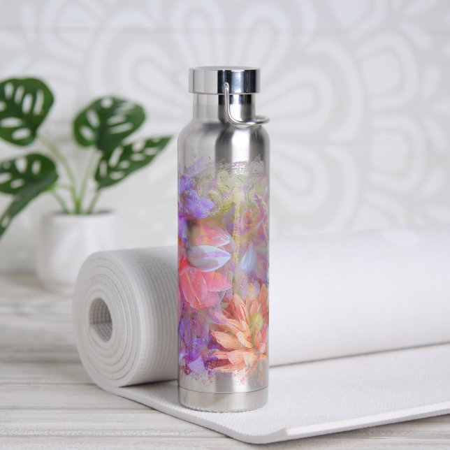 Flower Fairy Double Exposure Fantasy Art Water Bottle (Yoga)