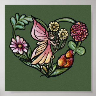 Flower Fairy Garden Fairies Poster