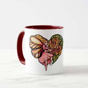 Flower Fairy Garden Heart Flowers Fairies          Mug