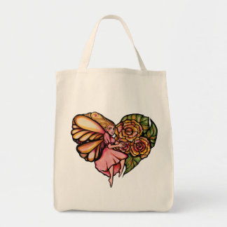 Flower Fairy Garden Heart Flowers Fairies Tote Bag
