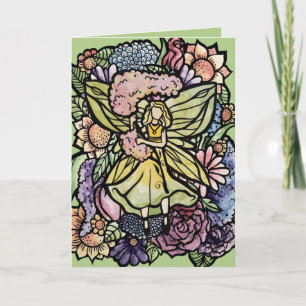 Flower Fairy Garden Hyacinth Fairies Gardener      Card