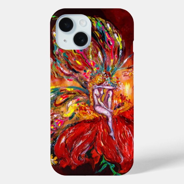 FLOWER FAIRY IN RED  Fantasy Case-Mate iPhone Case (Back)