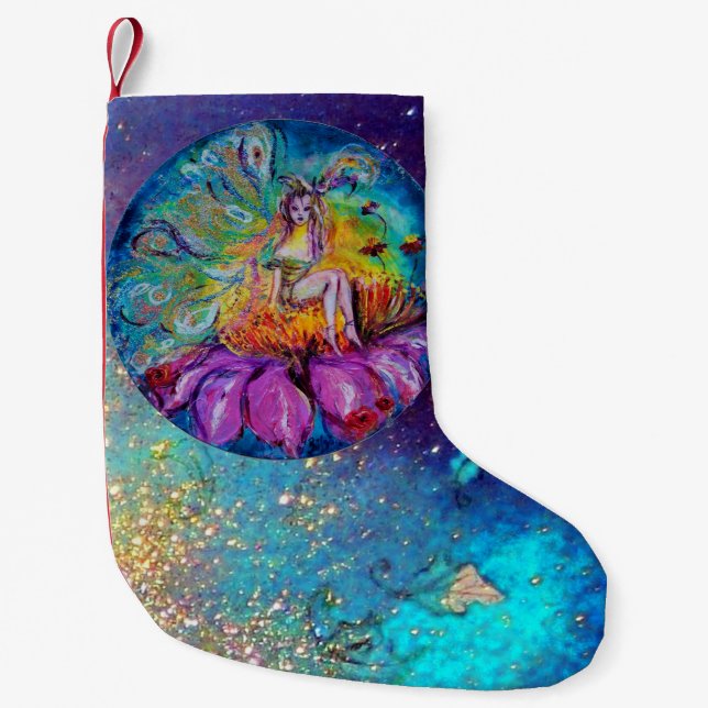 FLOWER FAIRY IN THE NIGHT SMALL CHRISTMAS STOCKING (Front)