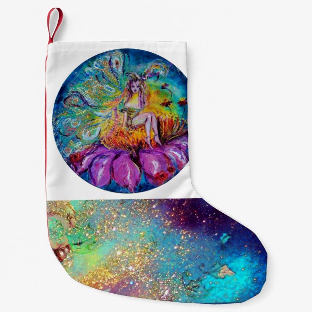 FLOWER FAIRY IN THE NIGHT SMALL CHRISTMAS STOCKING (Front)