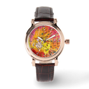 FLOWER FAIRY OF DAWN Red Yellow Fantasy Watch