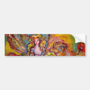 FLOWER FAIRY ON THE PINK IRIS fantasy Bumper Sticker