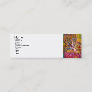 FLOWER FAIRY ON THE PINK IRIS fantasy Mini Business Card