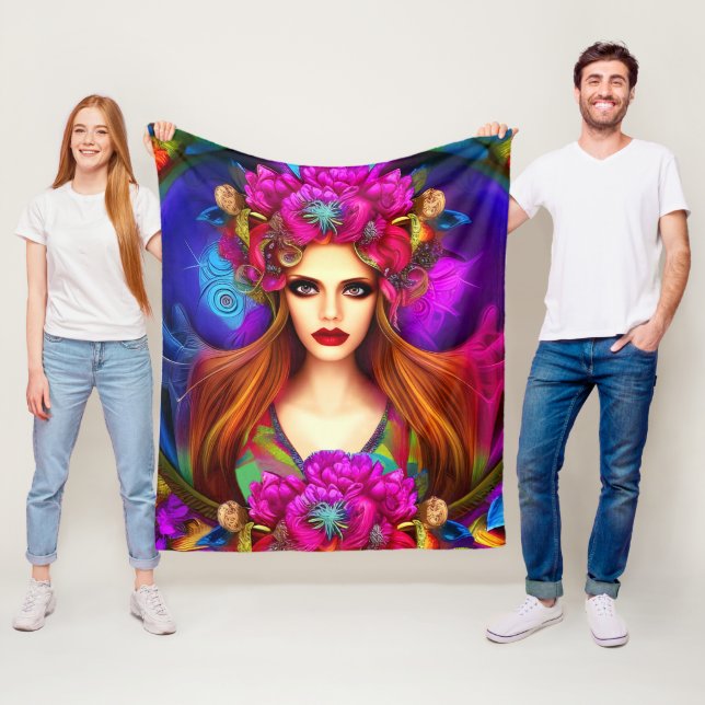 Flower Fairy Queen Fleece Blanket (In Situ)