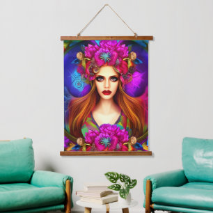Flower Fairy Queen Hanging Tapestry