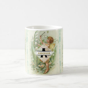 Flower Fairy Snowbells Vintage Art Monogram Named Coffee Mug