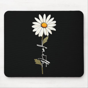 Flower Faith God Cursive Writing Jesus Cross Art O Mouse Mat