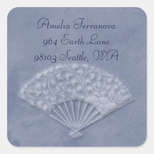 flower fan square sticker