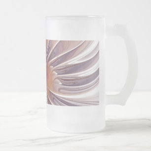 Flower Fantasy abstract Fractal Art Frosted Glass Beer Mug