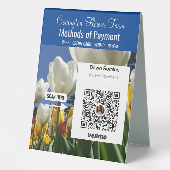 Flower Farm Custom Pay Here Sign  (Front)