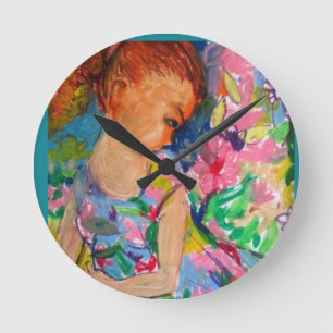 Flower feast round clock