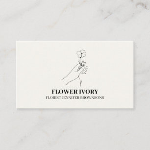 Flower Feminine Event Ivory Beige Business Card