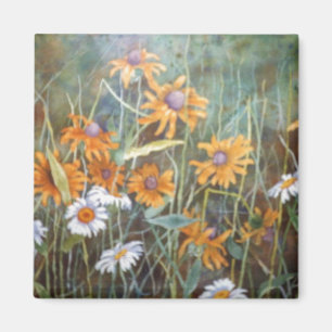 "Flower Field #1"  Floral Magnet