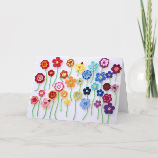 Flower Field Crochet Card (Front)