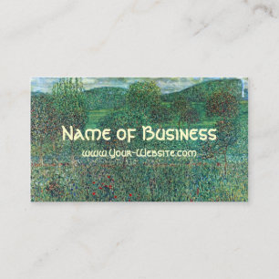 Flower Field in Litzlberg Klimt, Vintage Landscape Business Card