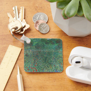Flower Field in Litzlberg Klimt, Vintage Landscape Key Ring