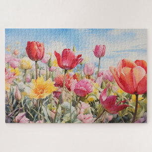 Flower Field Jigsaw Puzzle, 1014 pcs. 30"x20" Jigsaw Puzzle